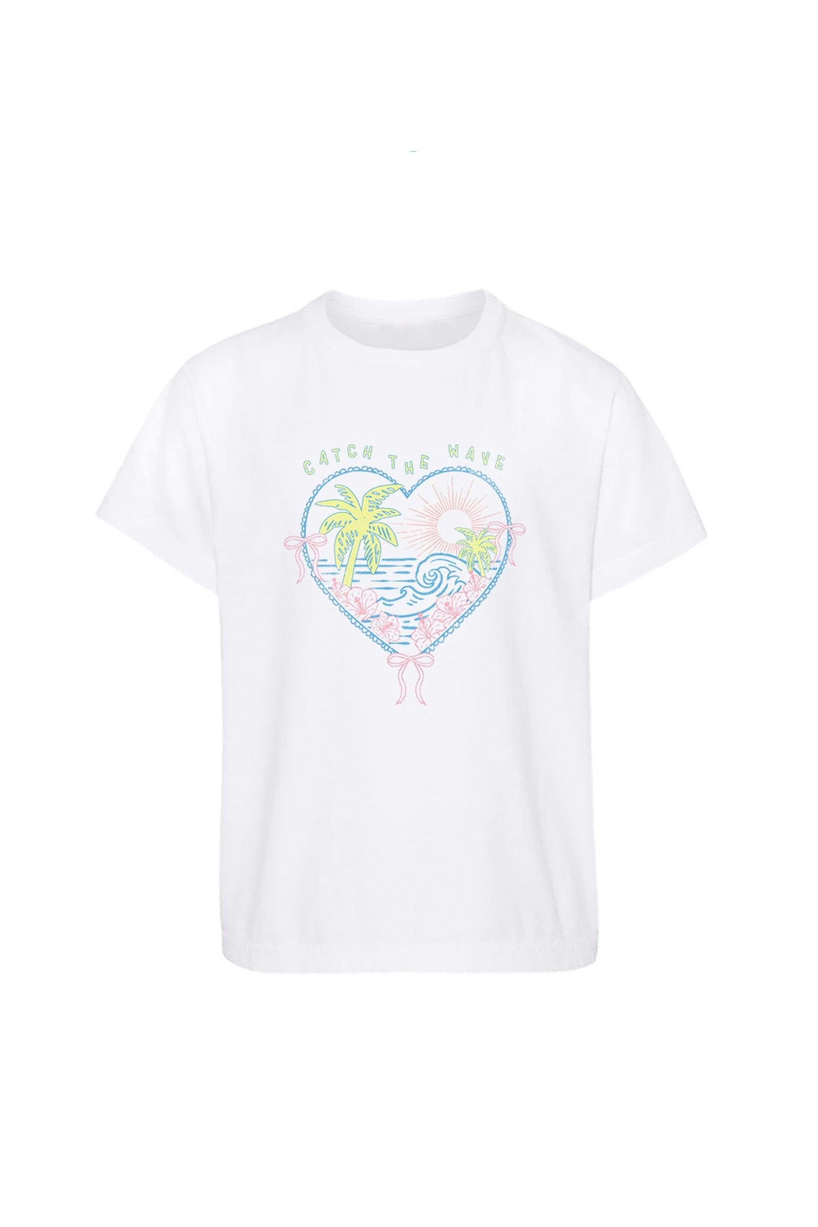 Kid's Heart Lace T-shirt, White-Girls