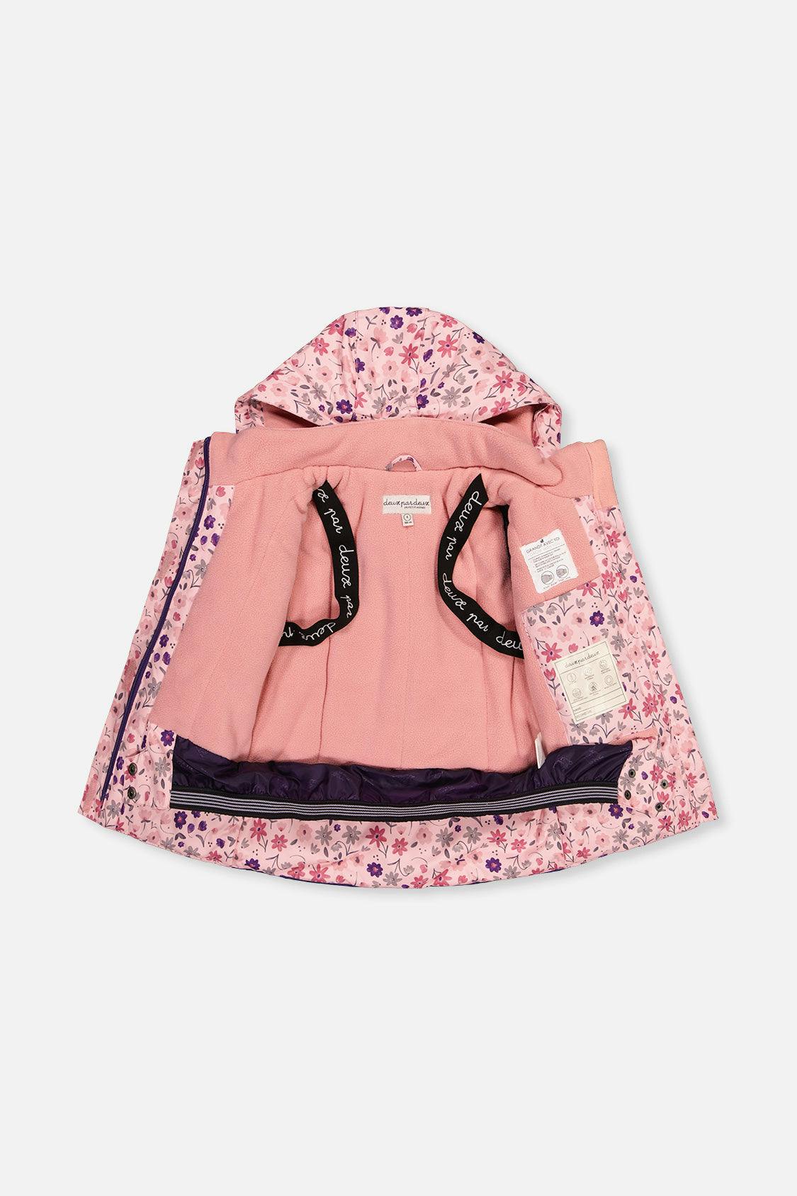 Two Piece Play Snowsuit Pink Mini Flower Print