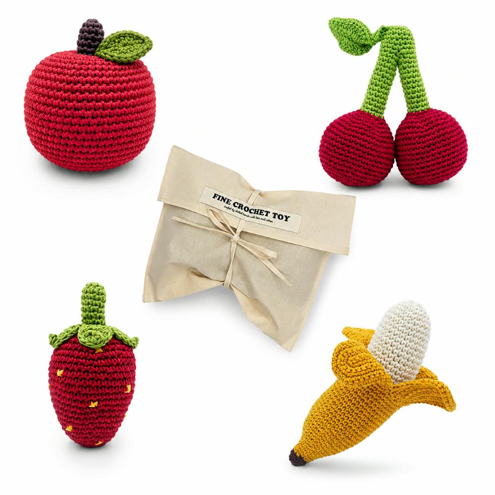 Fruit Harvest Gift Set 👩🏻‍🌾  crochet plushies 100% organic cotton