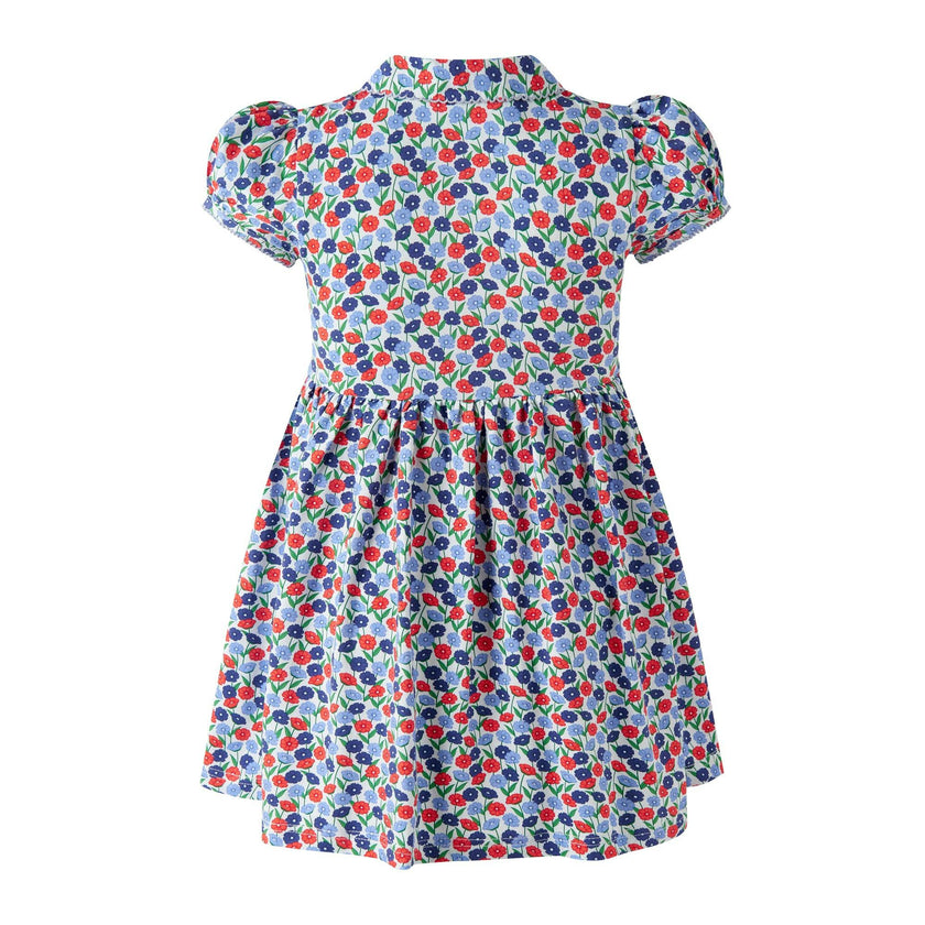 Blue Poppy Jersey Dress