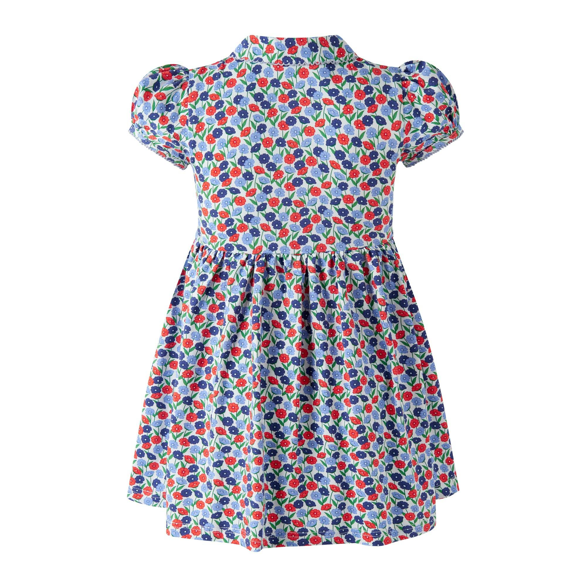 Blue Poppy Jersey Dress