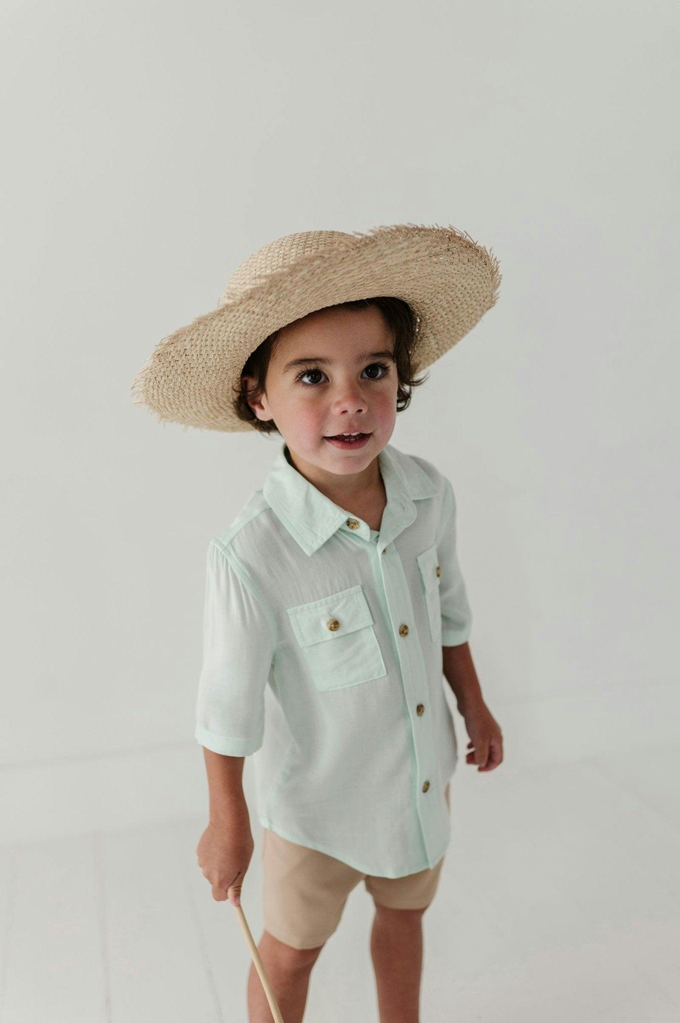 Boys Utility Shirt in Sky Blue