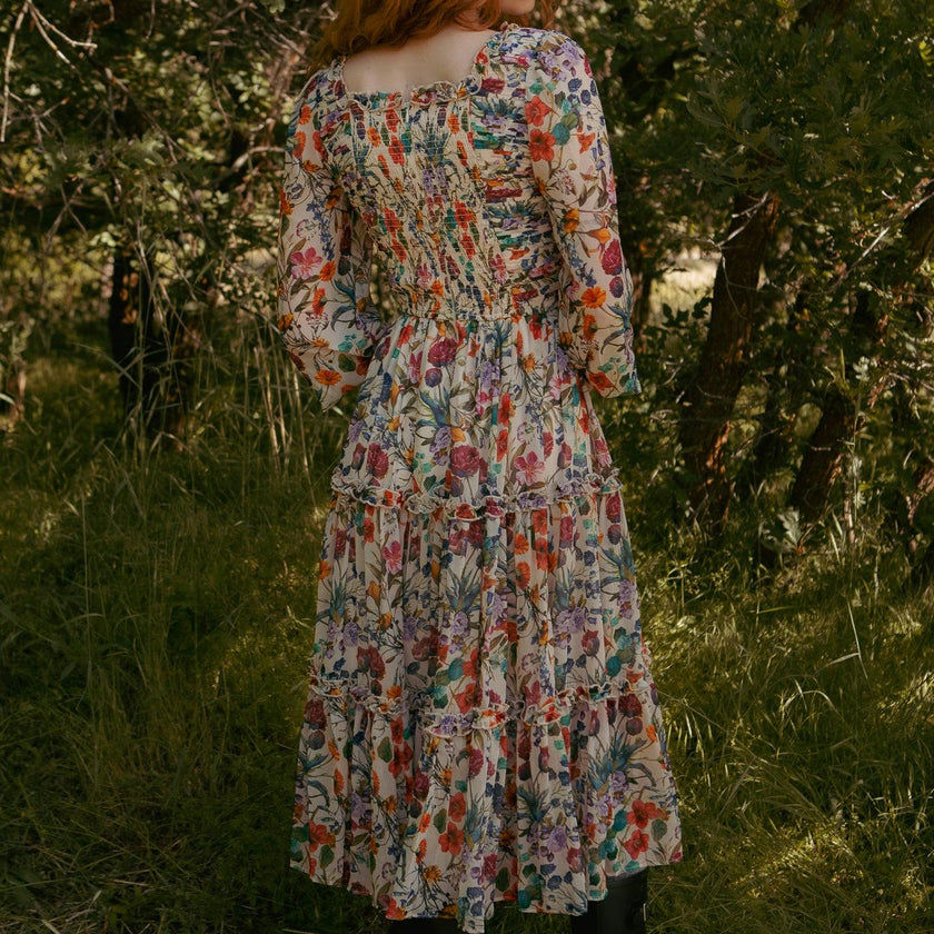 Selena Dress in Watercolor Floral