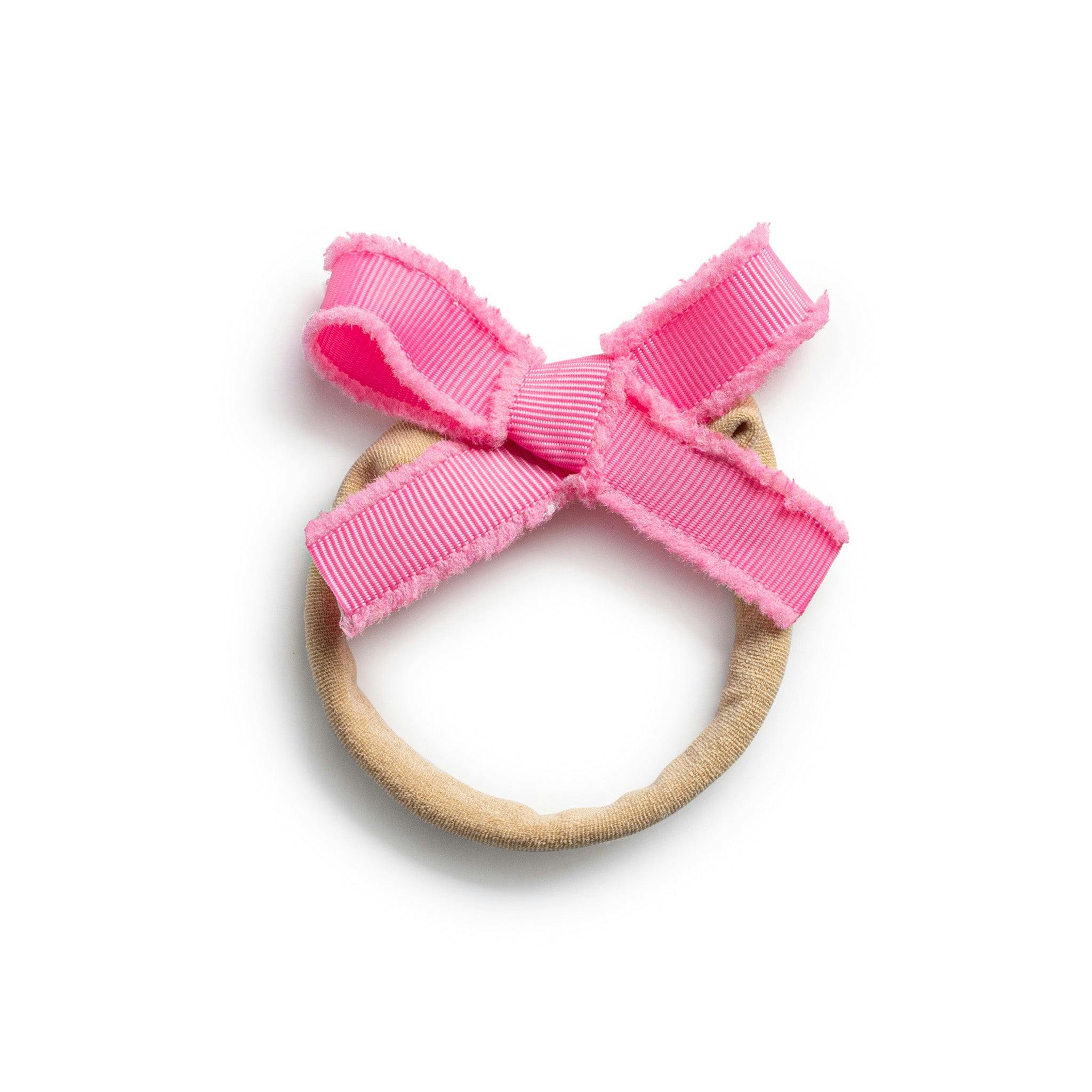 Halo Luxe Dahlia Deconstructed Grosgrain Ribbon Baby Band - Hot Pink