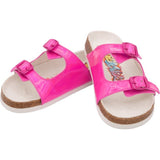 NOA SHINY PINK DOUBLE BUCKLE SANDAL, Silver
