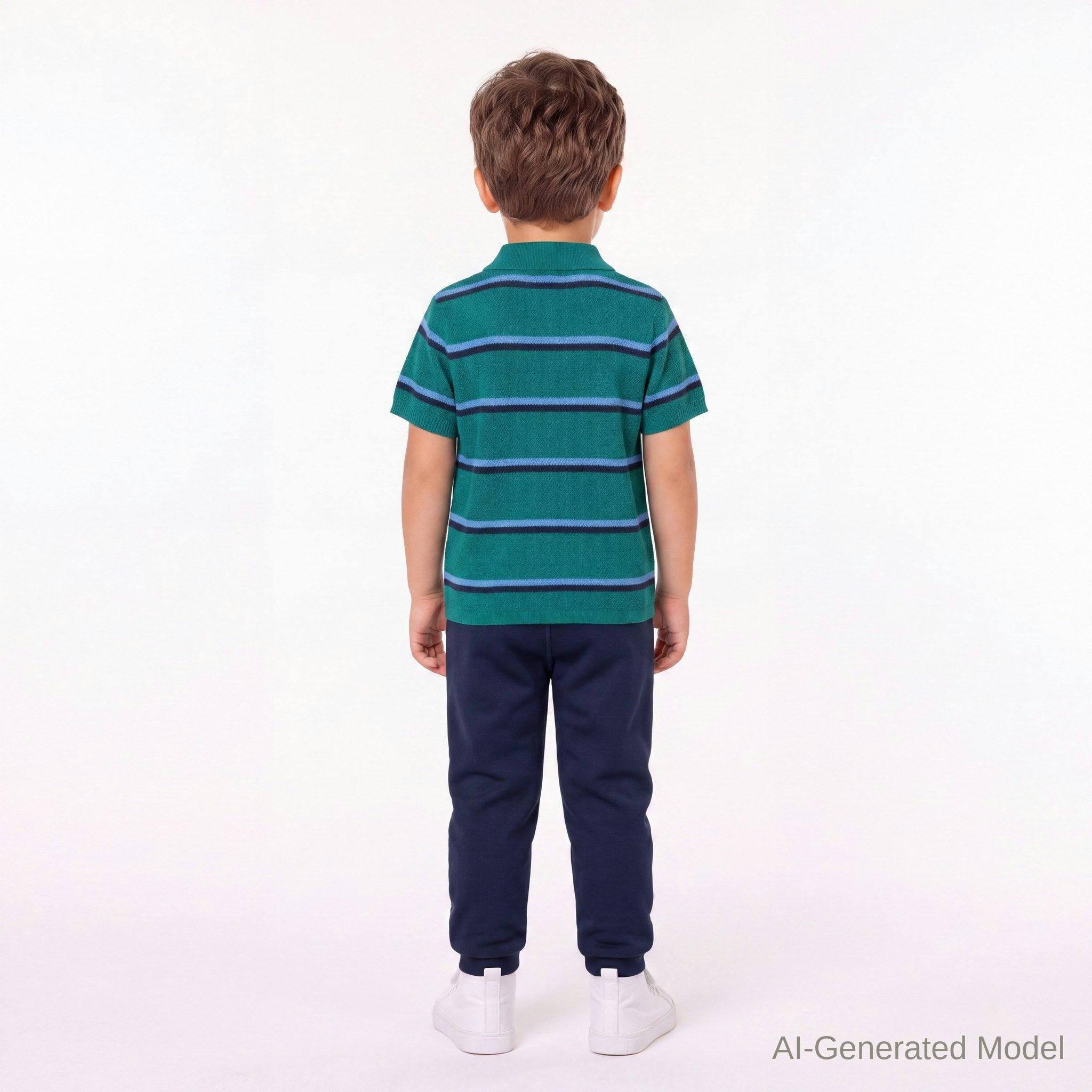 Boys Sweater Knit Polo | Bold Stripe