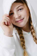 Girls Oversized Cloud Cotton Hoodie in Bright White