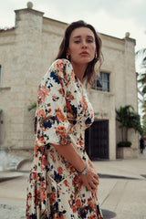 FLORAL PIPING DRESS