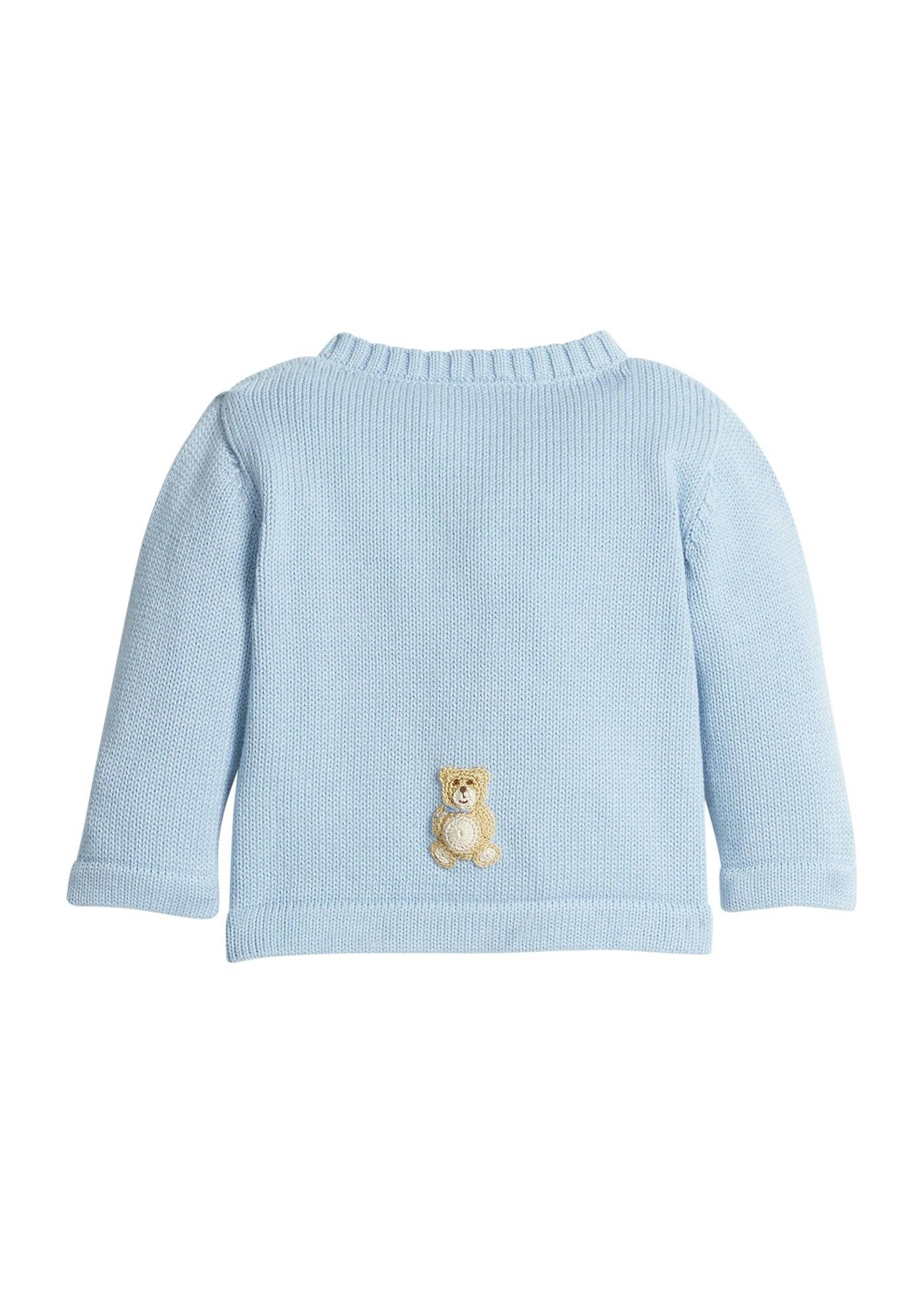 Crochet Cardigan - Blue Teddy Bear