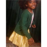 Pleated Metallic Twirl Skirt