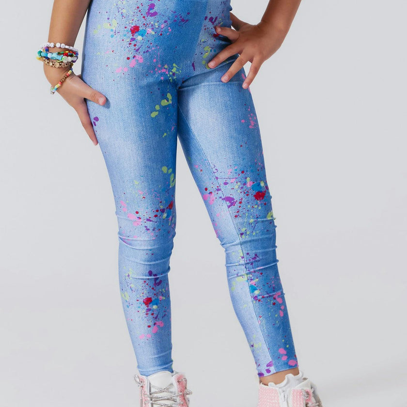 Girls Hi-Shine Mid Rise Slim Band Leggings
