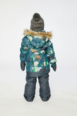 Two Piece Discover Snowsuit Blue Bear Print
