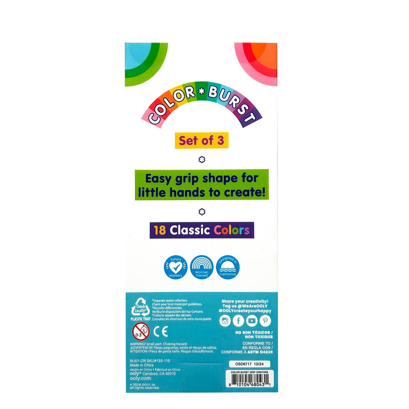 Color Burst Crayons - Set of 3