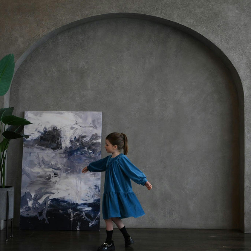 Isla dress (blue-sapphire velvet)