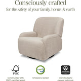 Winslow Extra Wide Recliner And Swivel Glider In Earl Grey Shearling