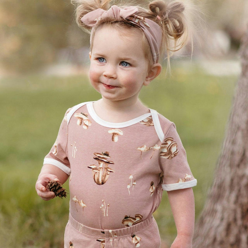 Mushroom Organic Cotton Short Sleeve One Piece