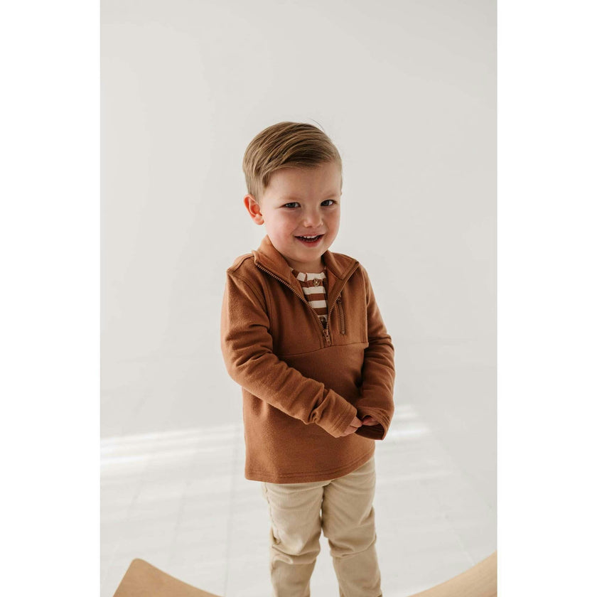 Boy's 3/4 Fleece Zip Sweatshirt