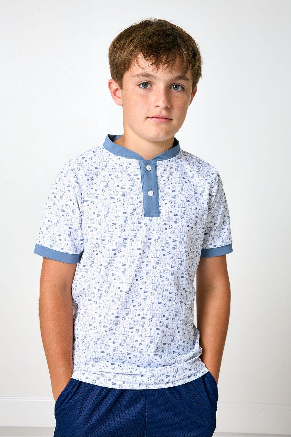 slate/white champions blade shirt