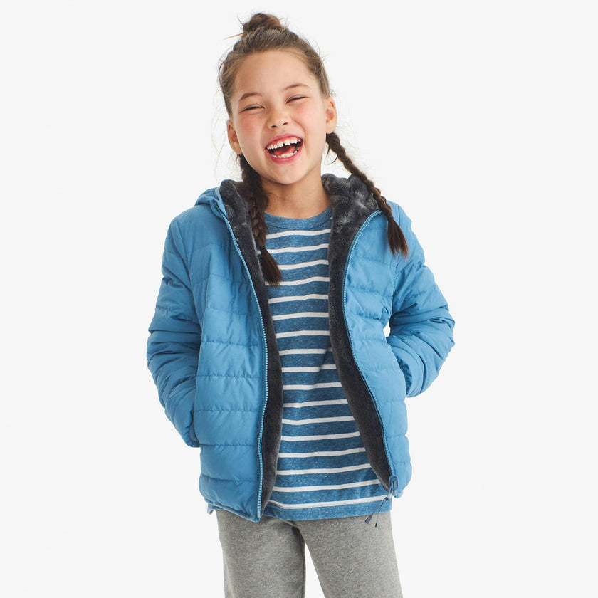 Kids reversible fleece puffer jacket