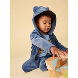 Ears Velour Baby Hoodie, Blue