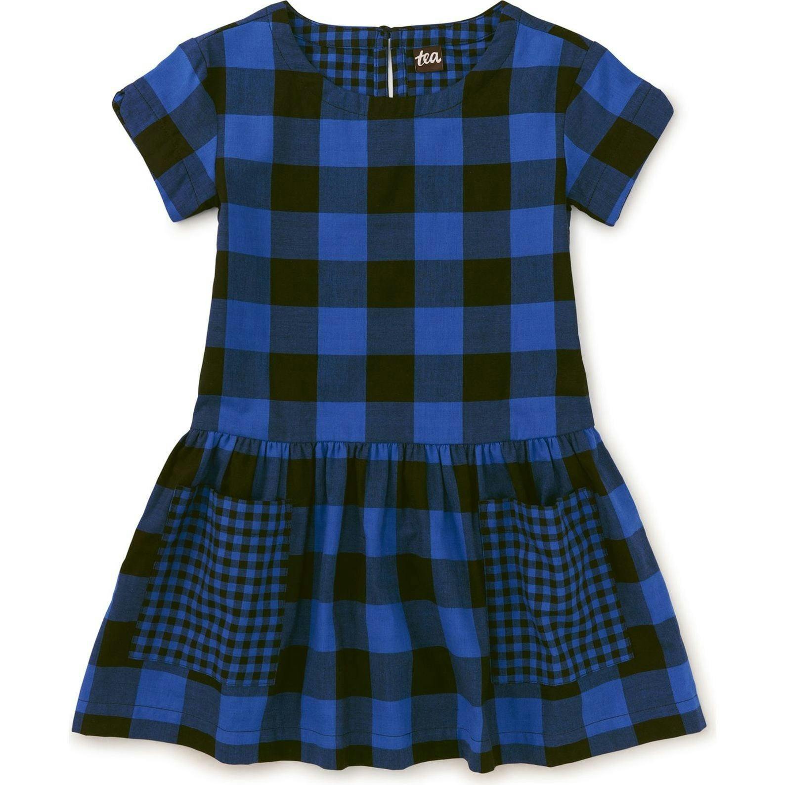 Pocketful Of Fun Plaid Short Sleeve Back Zip Dress, Multi