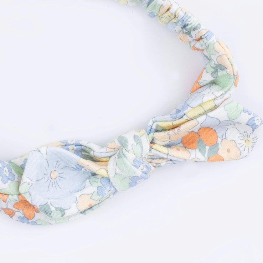 Georgia Floral - 2 Way Ruffle Back Zipper Footie & Headband Set