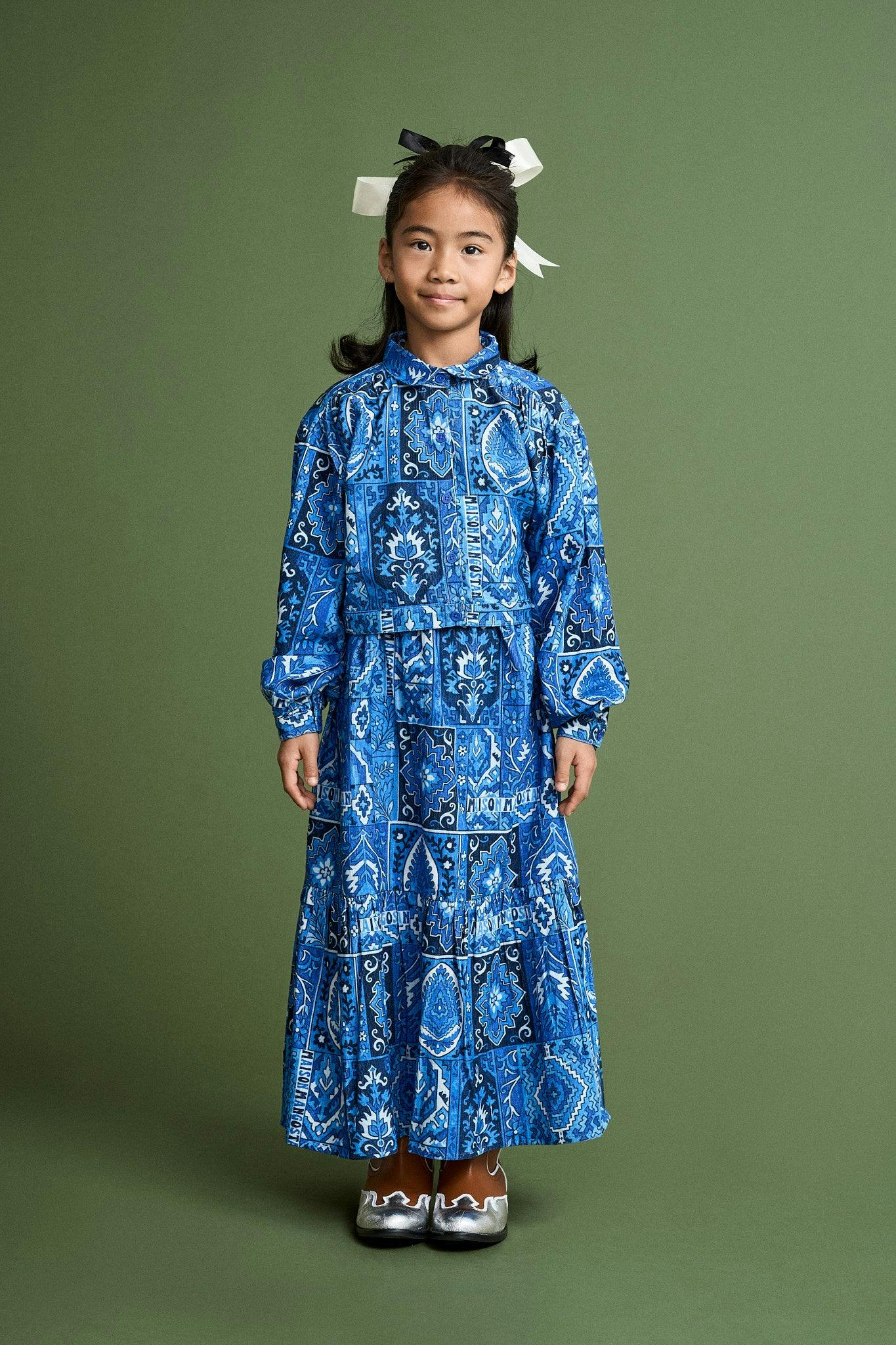 CARPET MICROCORDURY SKIRT BLUE