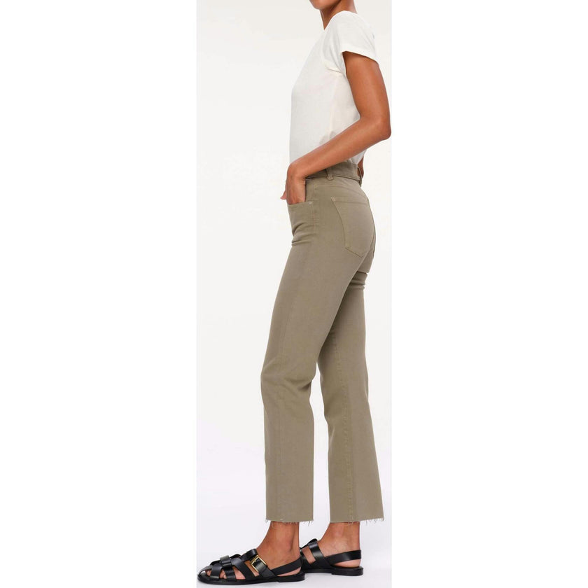 Patti Straight High Rise Ankle Jeans | Pale Green