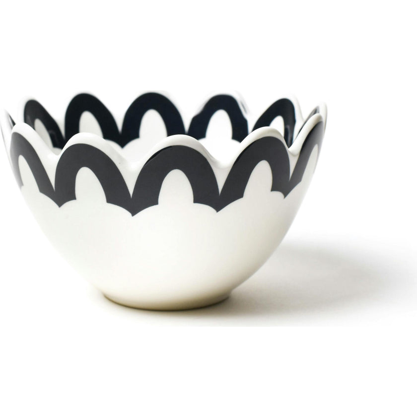 Black Arabesque Trim Scallop Small Bowl