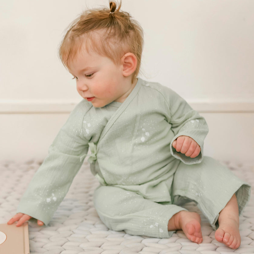Wrap Muslin Onesie Mint