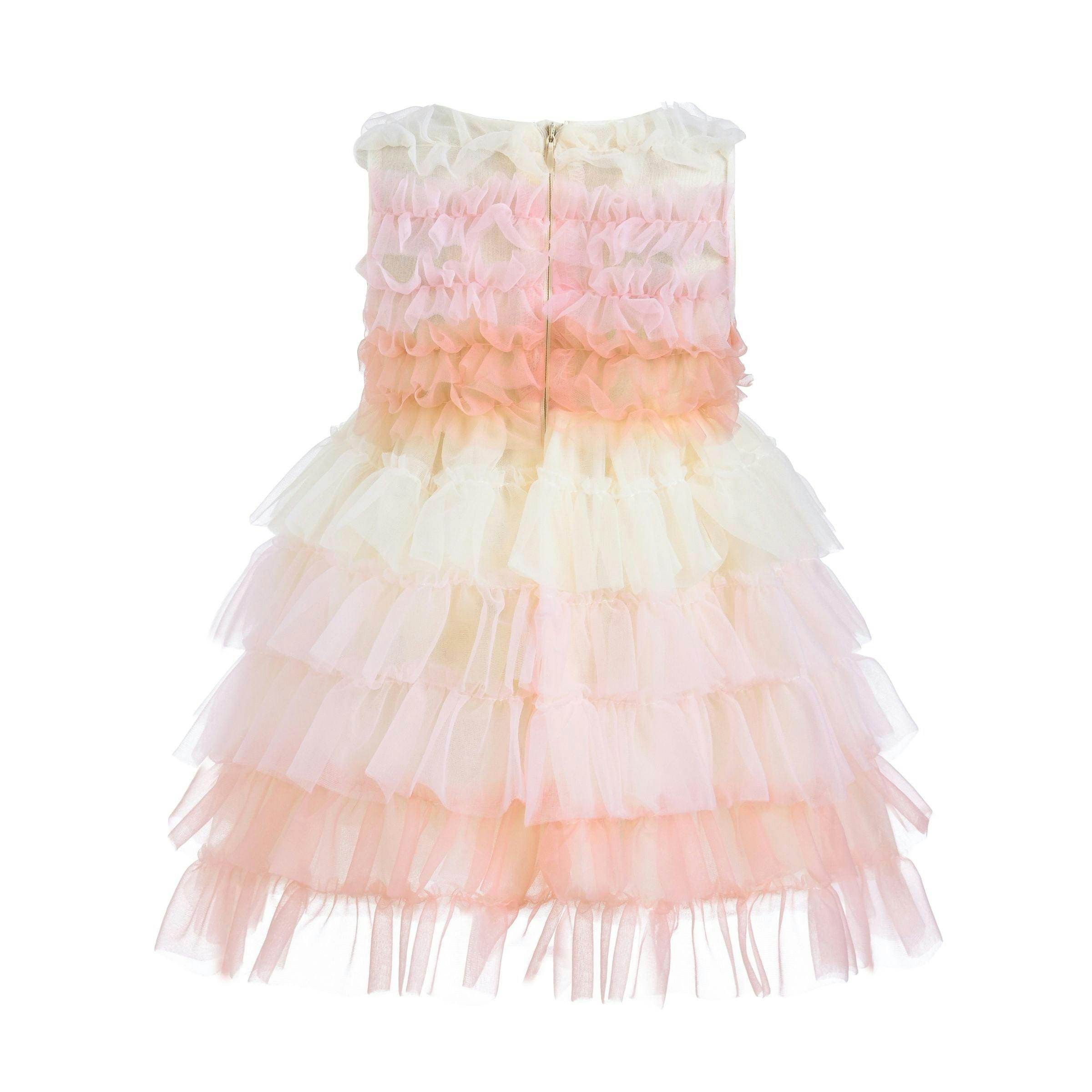 Pink Ruffle Layered Tulle Dress