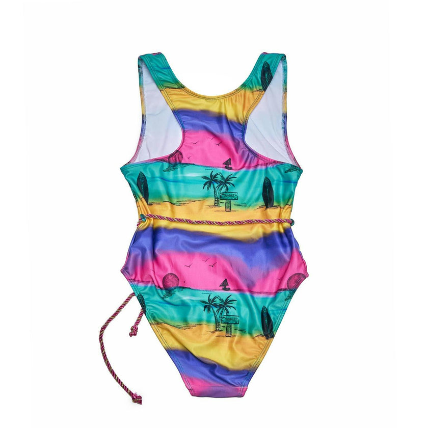 T-Back Belted One Piece (Camp Cove Print)