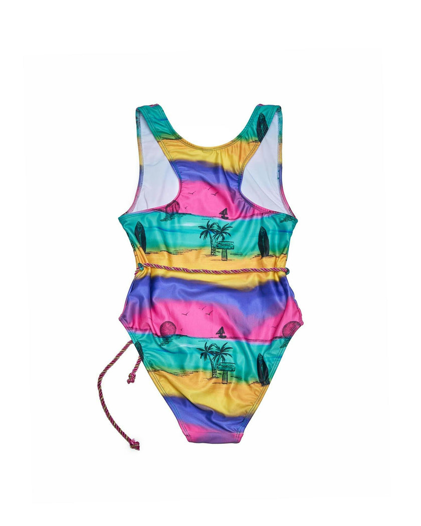 T-Back Belted One Piece (Camp Cove Print)