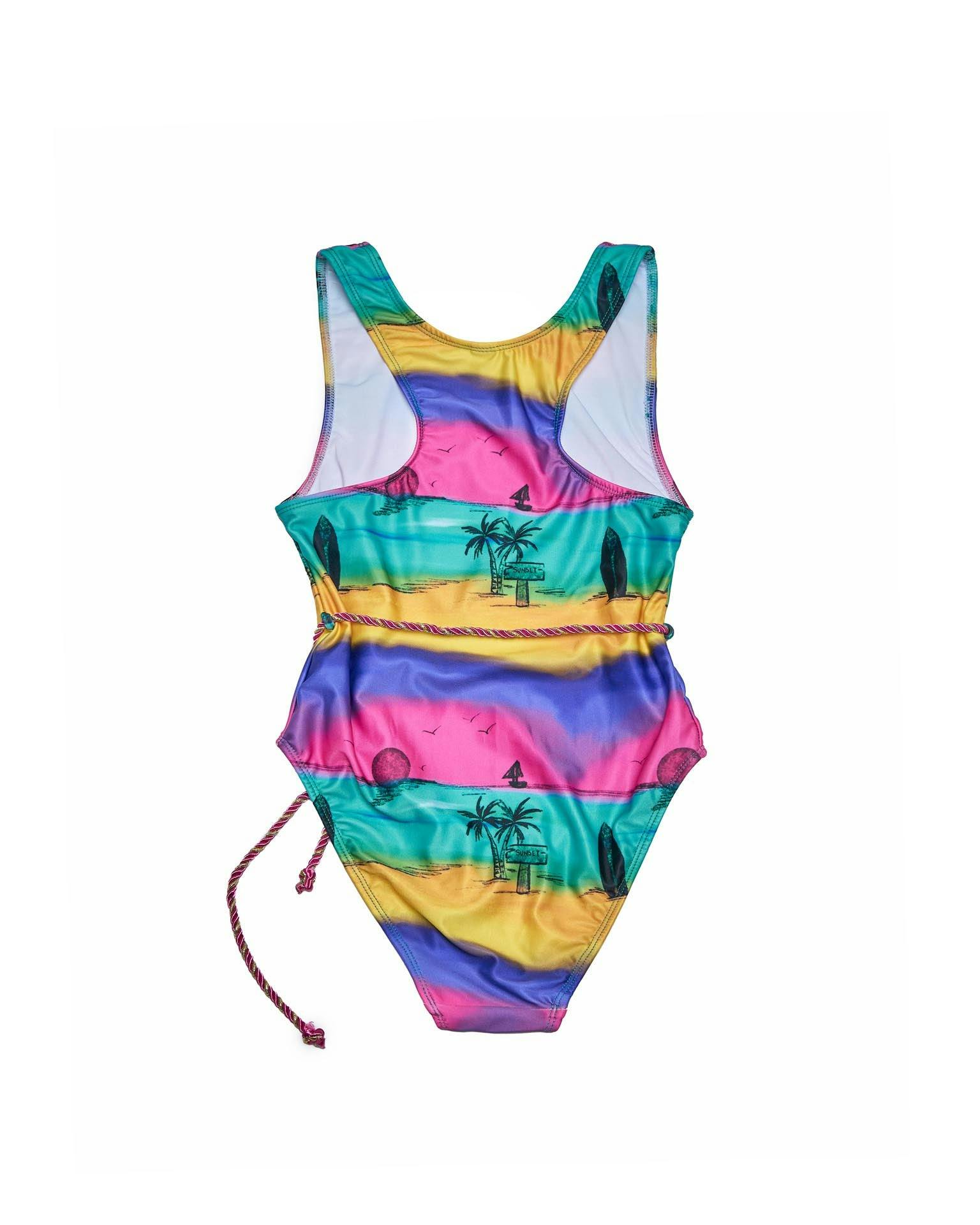 T-Back Belted One Piece (Camp Cove Print)