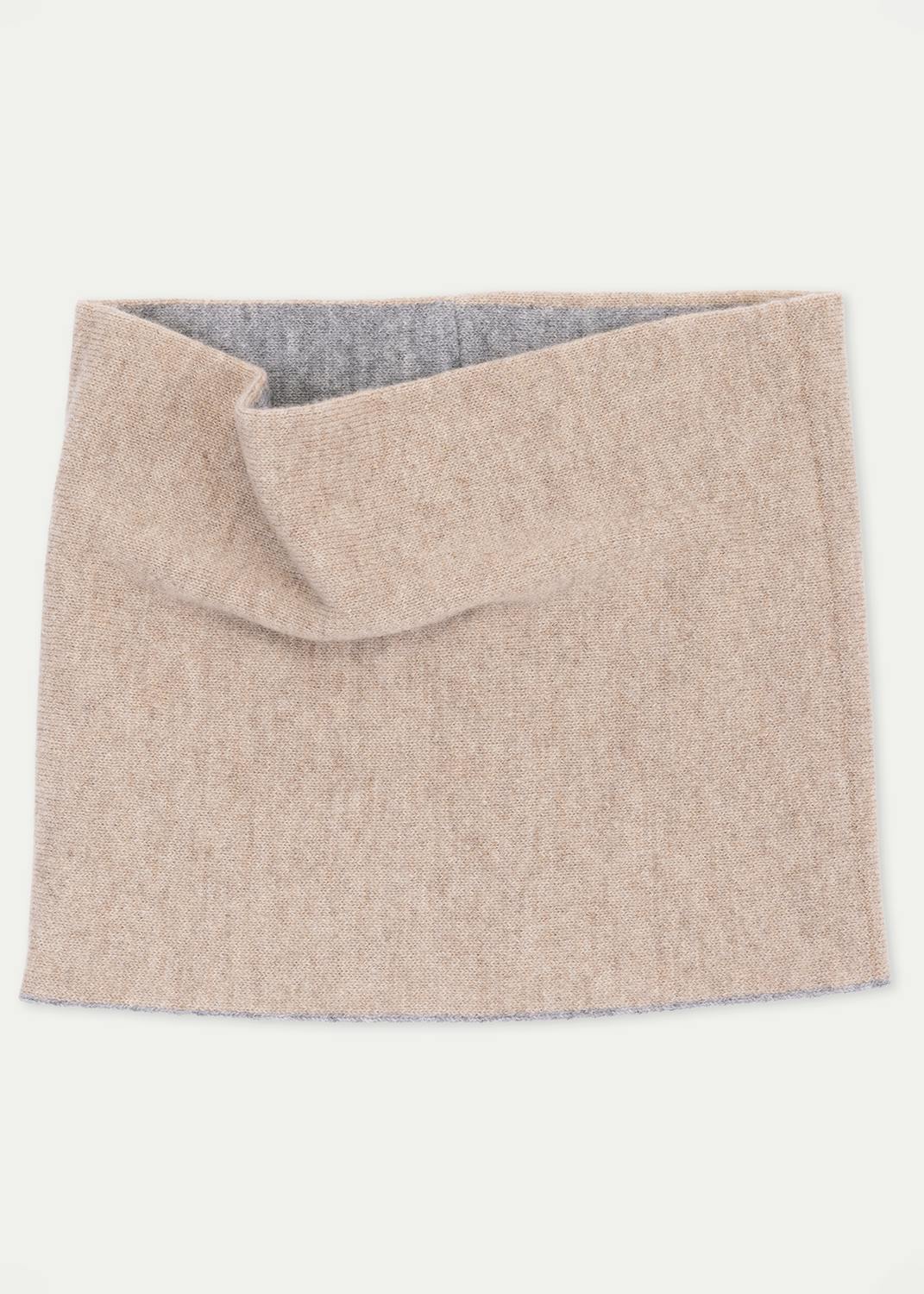 The Cashmere Beige Grey Reversible Snood