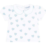 Blue Heart Print Diaper Cover Set