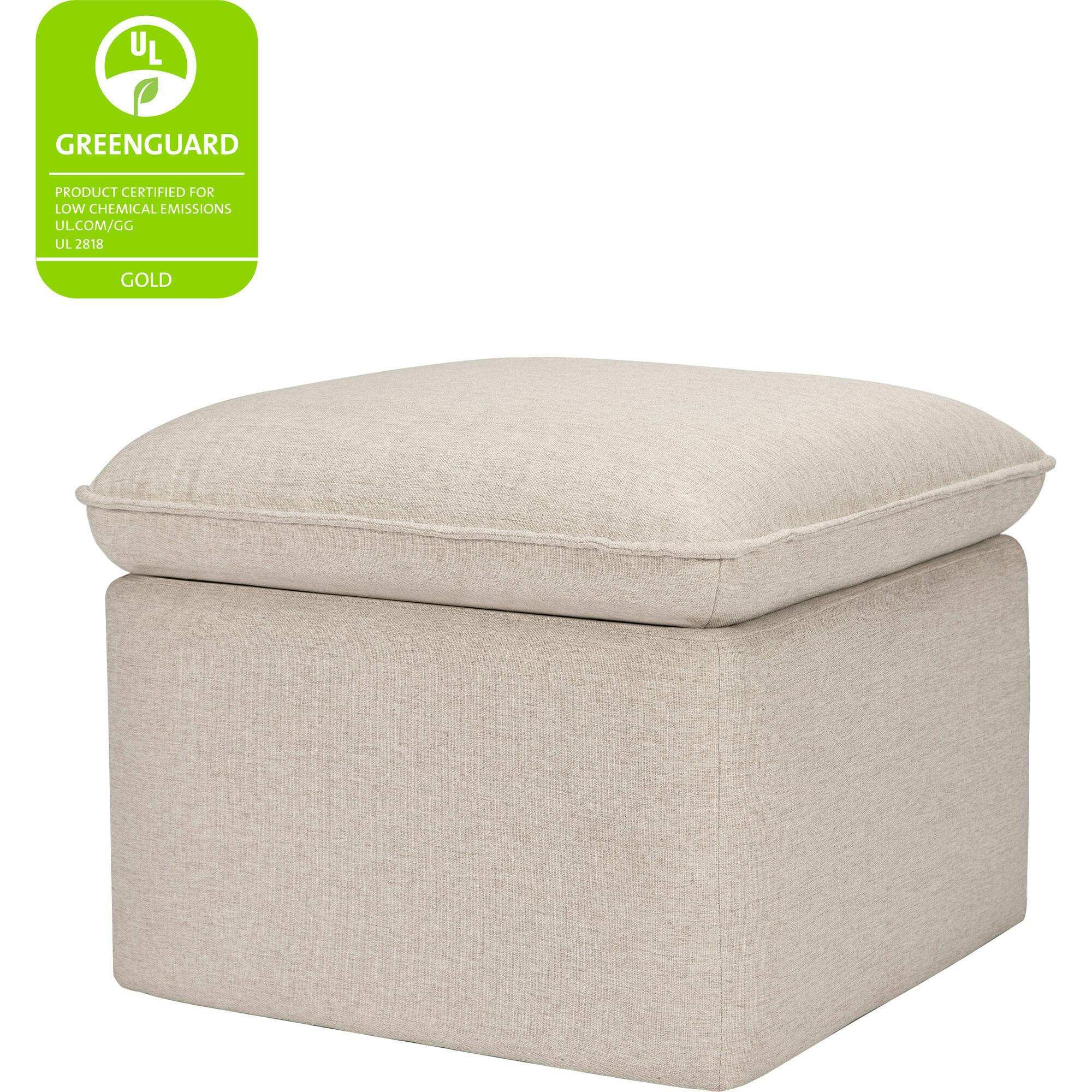 Cali Eco-Performance Fabric Storage Ottoman With USB Port