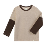 CAMERON Beige Waffle Mock Sleeve Tee