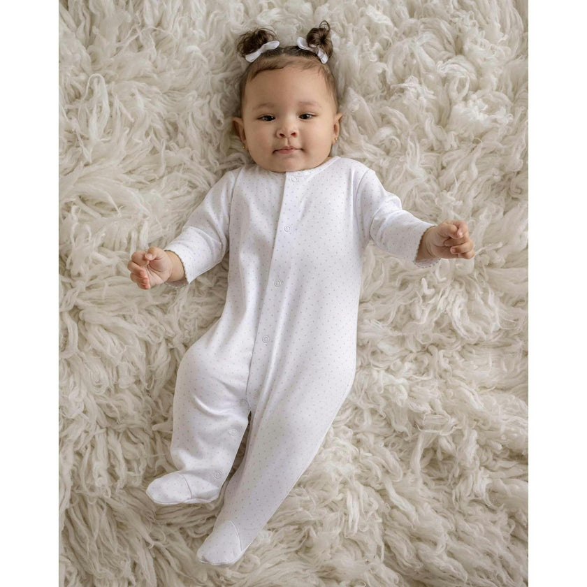 Sage Polka Dot Pima Footie