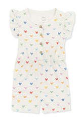 Flutter Sleeve Romper in Pastel Mickey Mouse