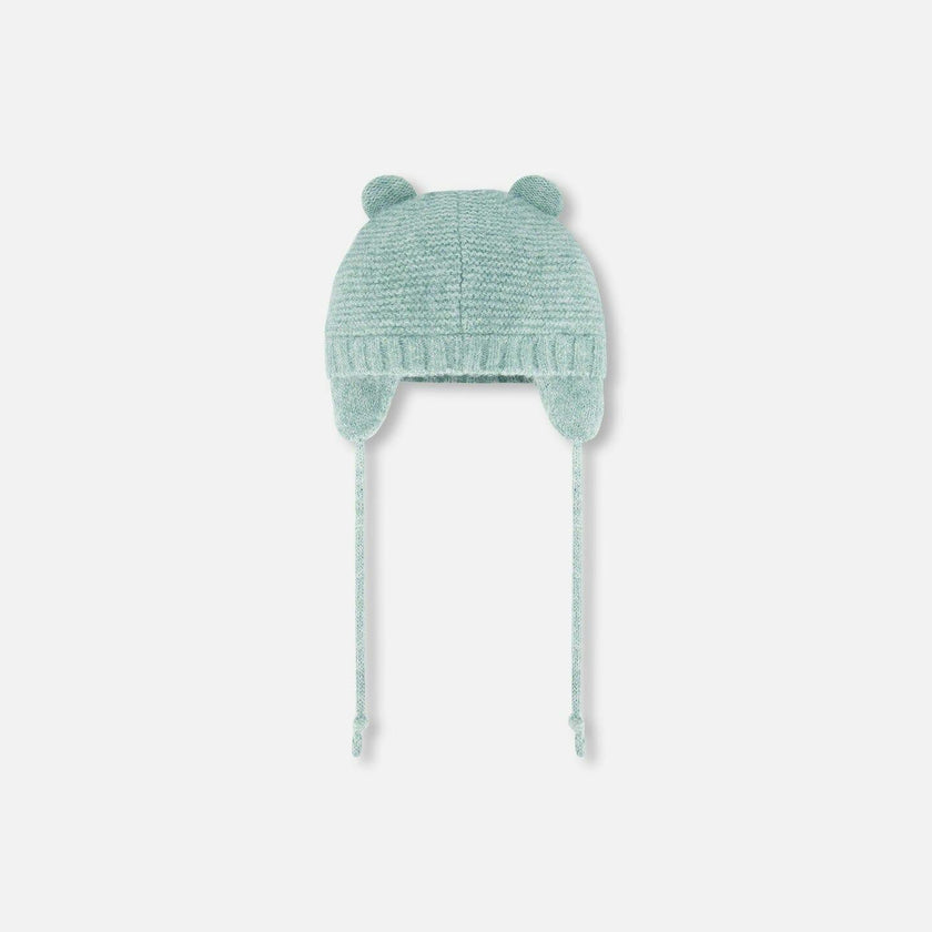 Knit Hat With Ears Green