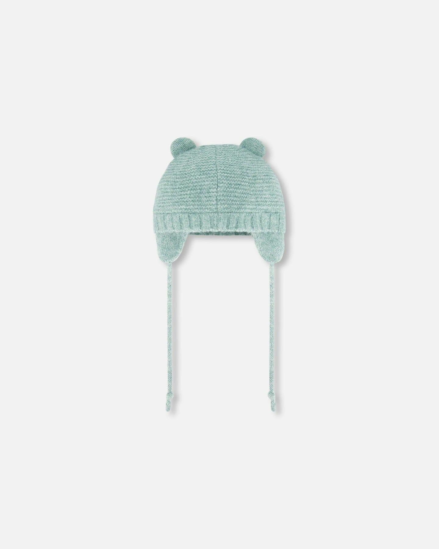 Knit Hat With Ears Green