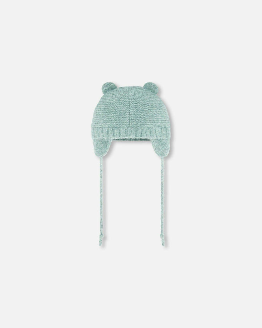 Knit Hat With Ears Green
