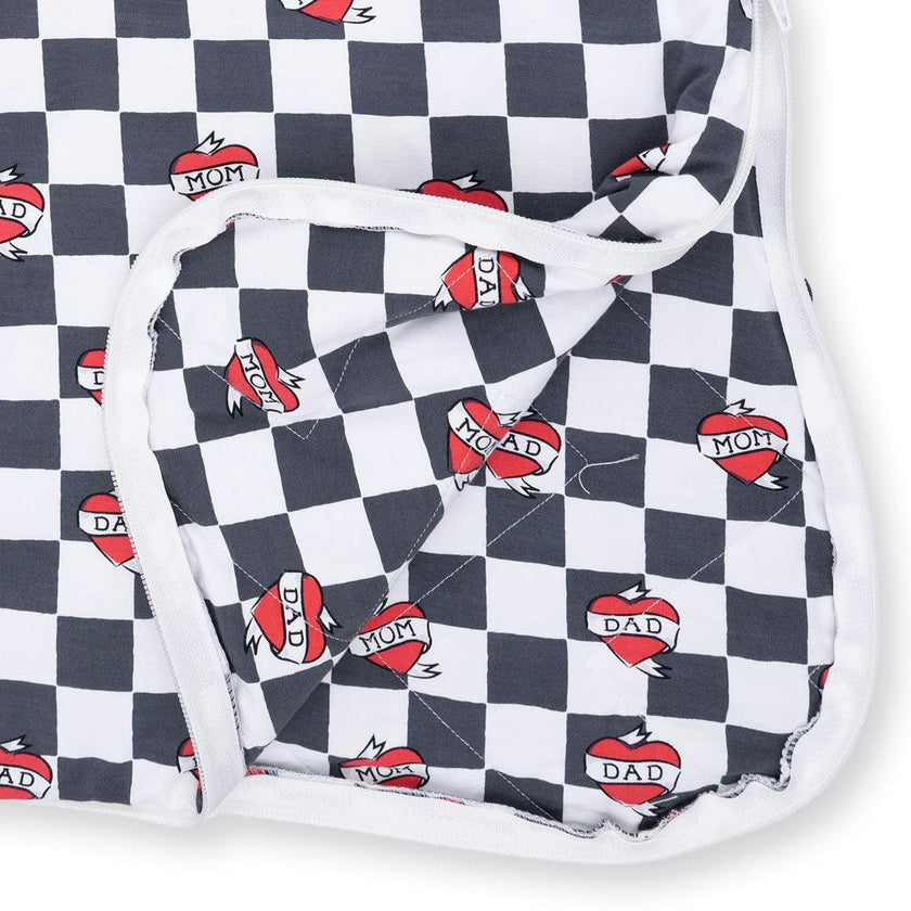 Heart Tattoo Check Black - Sleep Bag