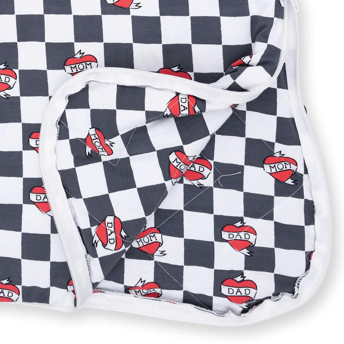 Heart Tattoo Check Black - Sleep Bag
