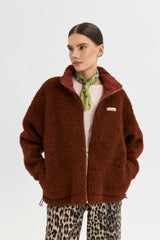 merino wool bomber jacket  - clay
