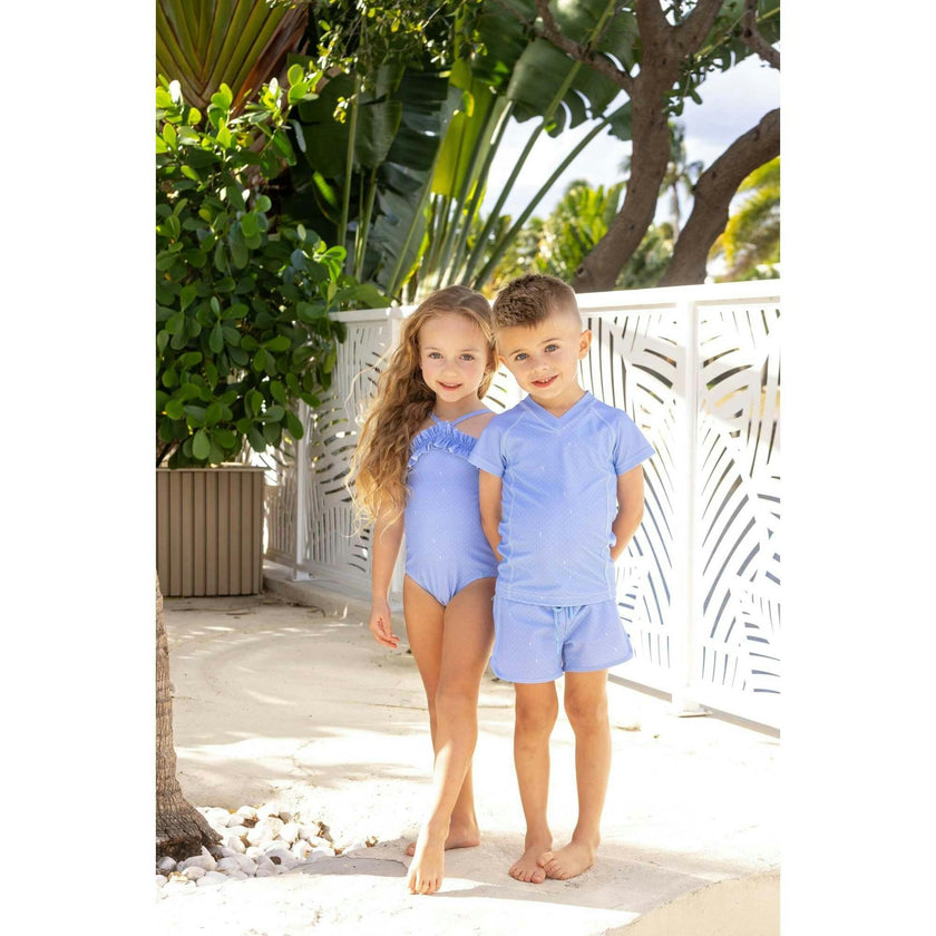 Sea Blue Emblem Rash Guard