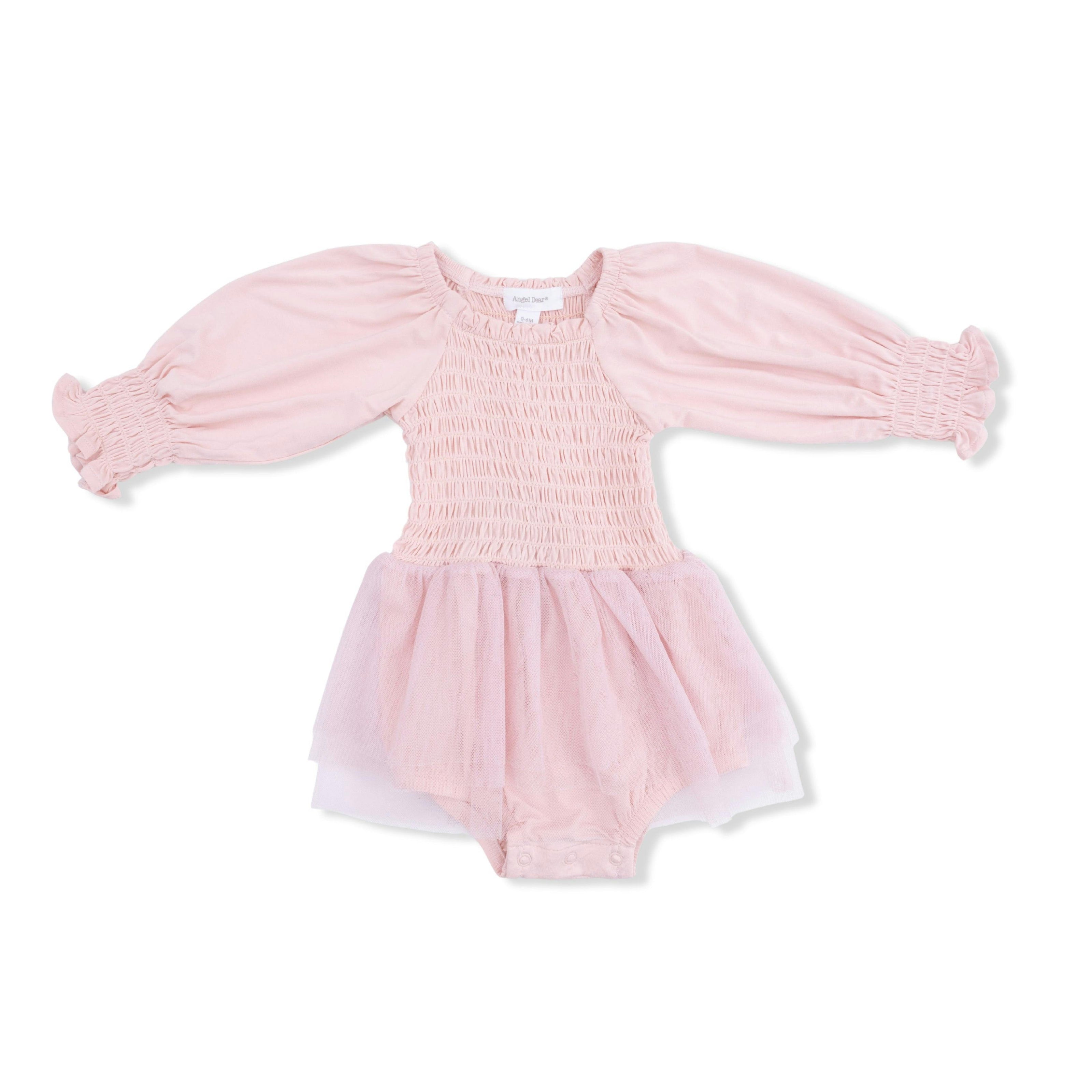 Solid Lotus - Long Sleeve Smocked Bubble with Tutu