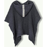 children's linen waffle poncho - blueberry