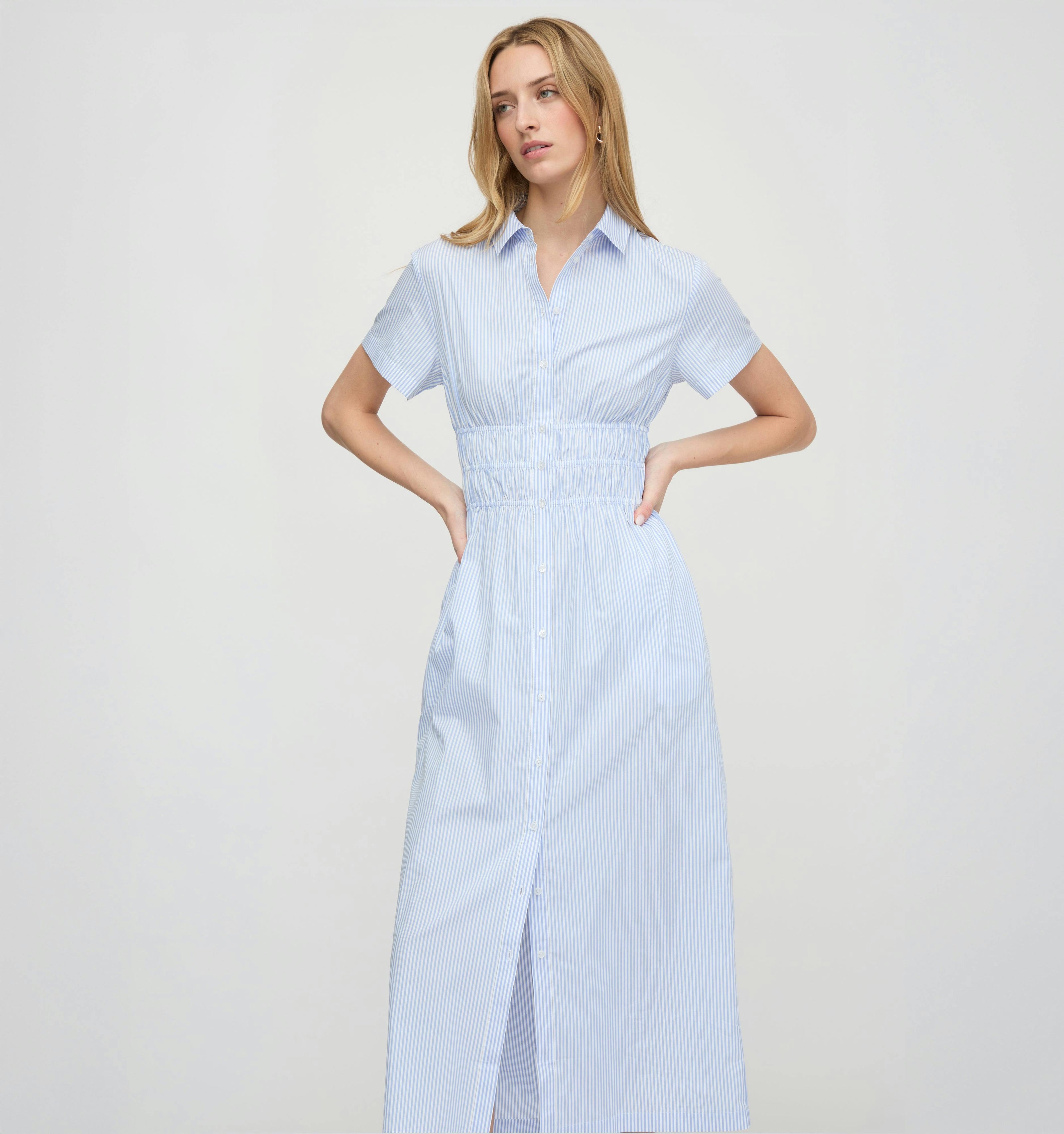 The Jamie Nap Dress - Blue/White Stripe